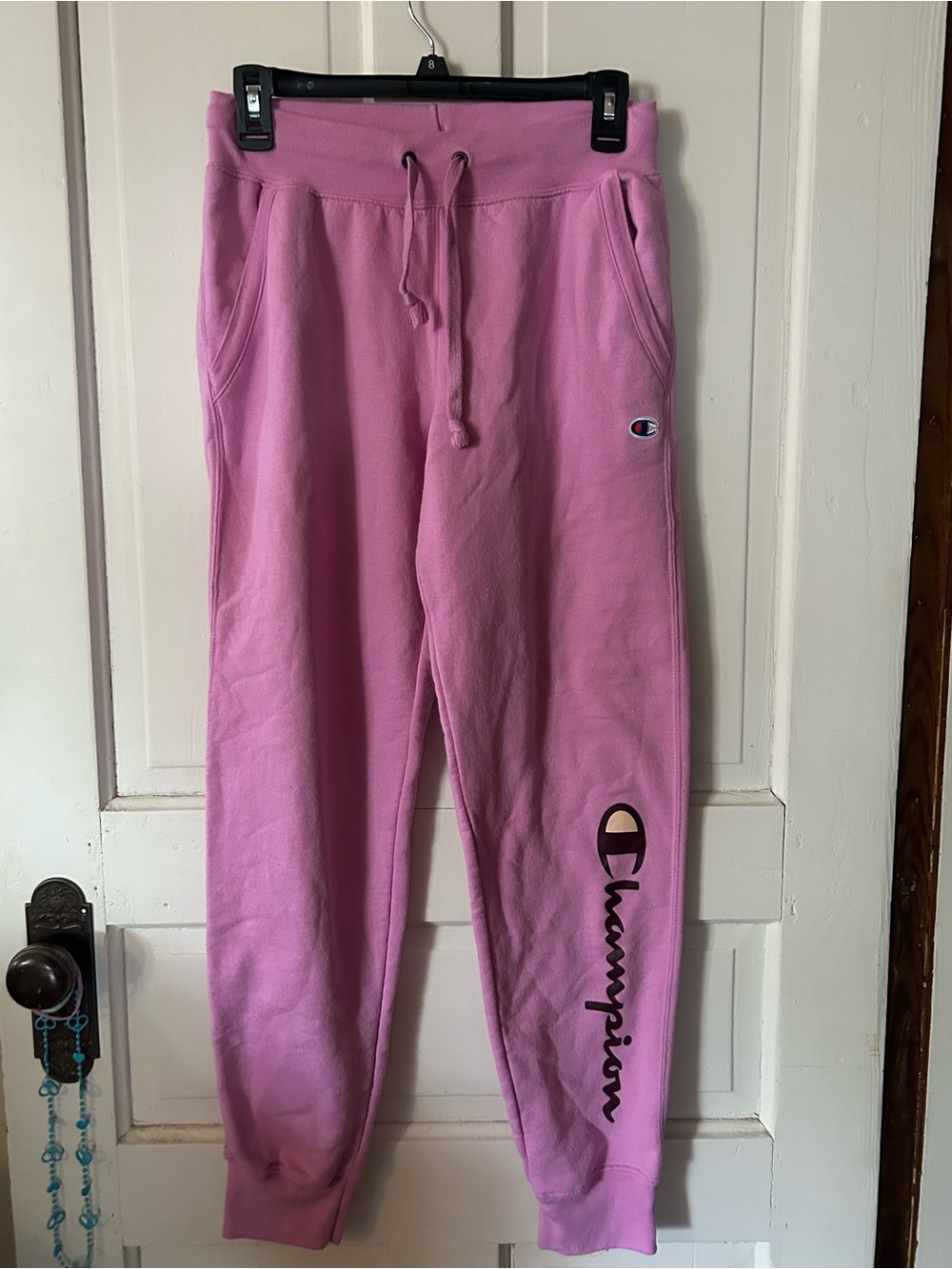 Champion Pink Logo Jogger Sweatpants